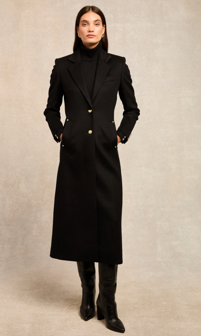 Holland Cooper | Regency Coat Full Length Soft Black