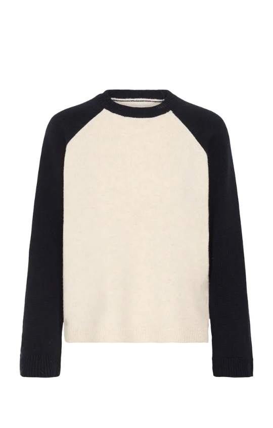 Part Two | Cleo Wool Jumper Oatmeal &amp; Navy