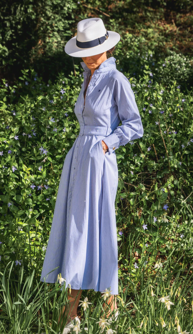 Holland Cooper > Aimee Dress Blue Stripe