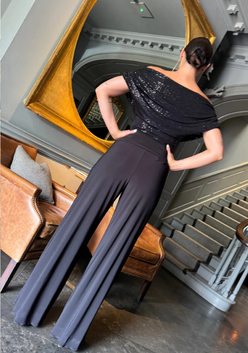 Atom \  Carbon Jumpsuit Black Sequin/Black