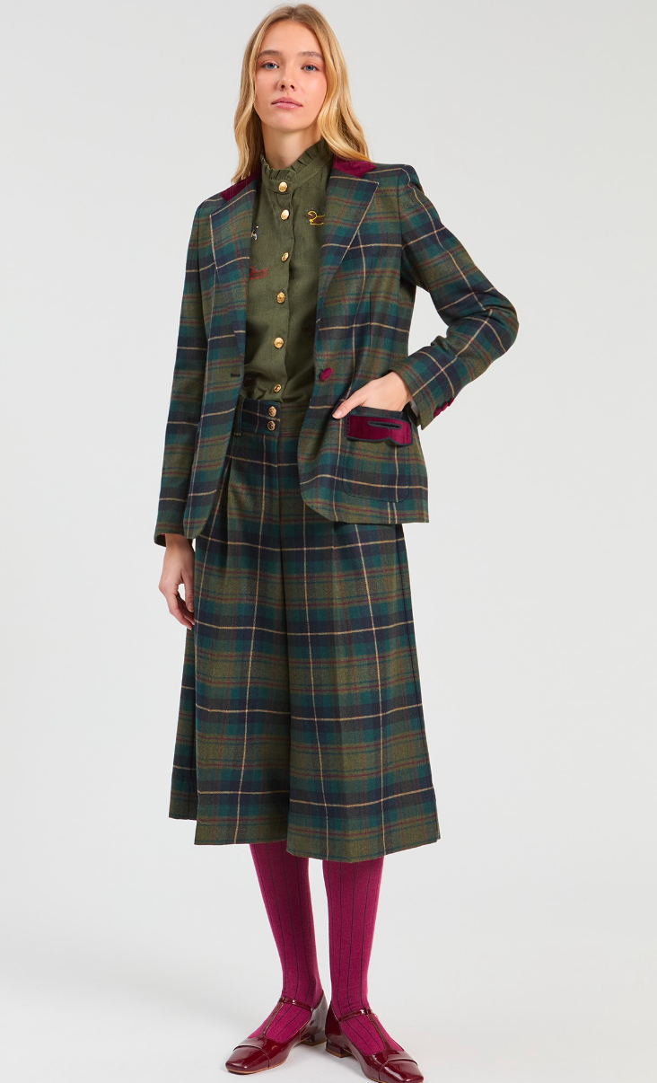 Vilagallo | 33945 Trousers Cuadro Verde Burdeos