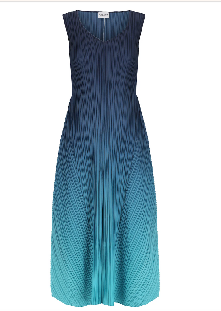 Alquema | Collare Coat / Estrella Dress Blue To Peacock