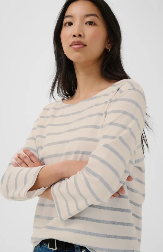 Part Two | Nela Tshirt Eggnog &amp; Grey Stripe