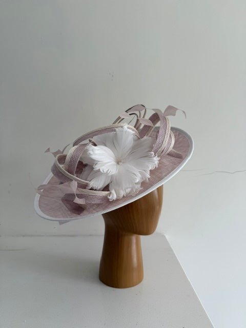 Snoxell &amp; Gwyther Dusky Lilac &amp; Ivory Hat