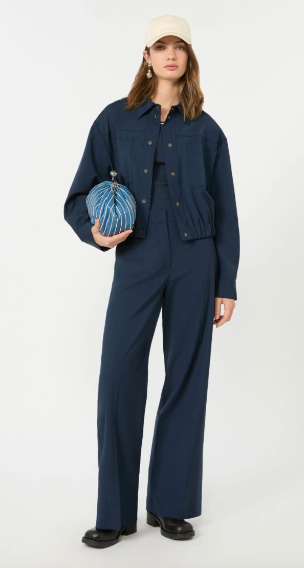 Weekend Max Mara | Visivo Wool Trousers Navy