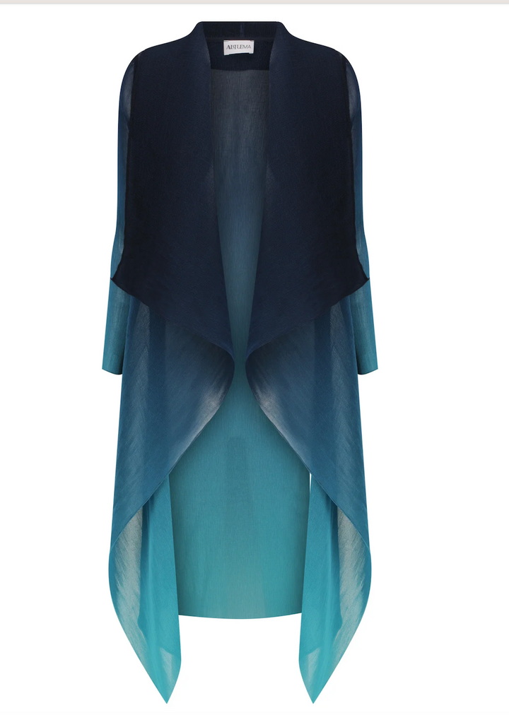 Alquema | Collare Coat / Estrella Dress Blue To Peacock