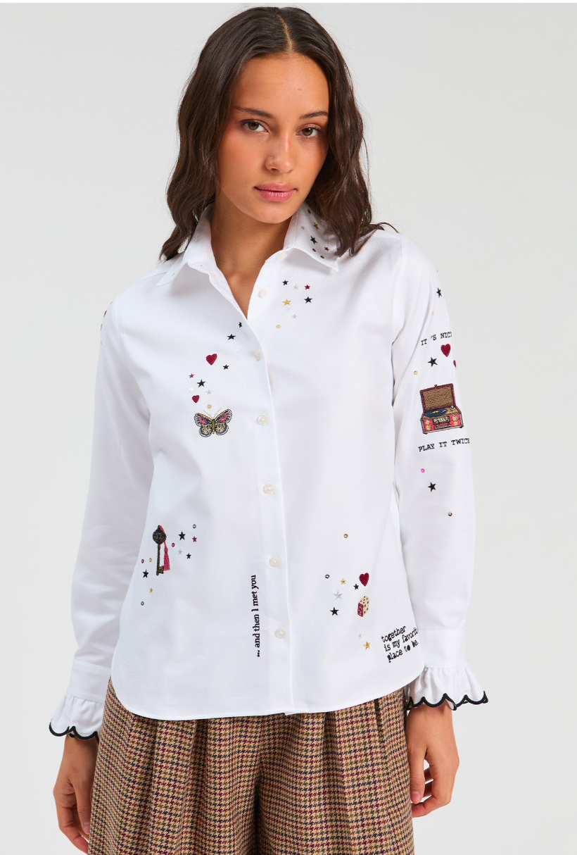 Vilagallo | 33729 Shirt Diagonal Blanco