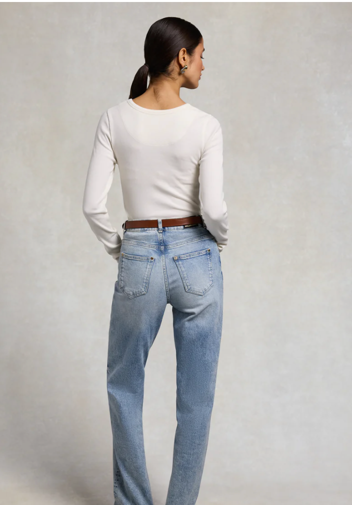 Holland Cooper > Rebecca Long Sleeve Top Natural