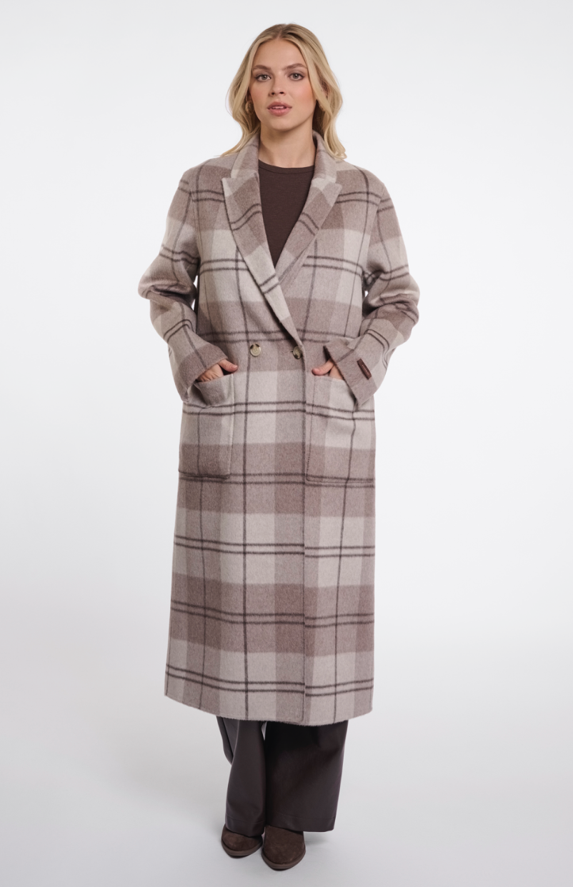 Rino &amp; Pelle | Adria reversible coat Soft Oat Check