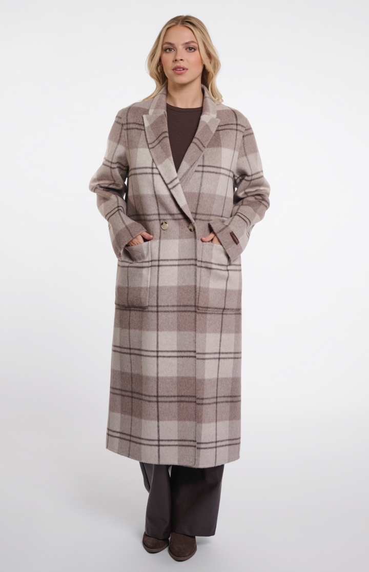 Rino &amp; Pelle | Adria reversible coat Soft Oat Check