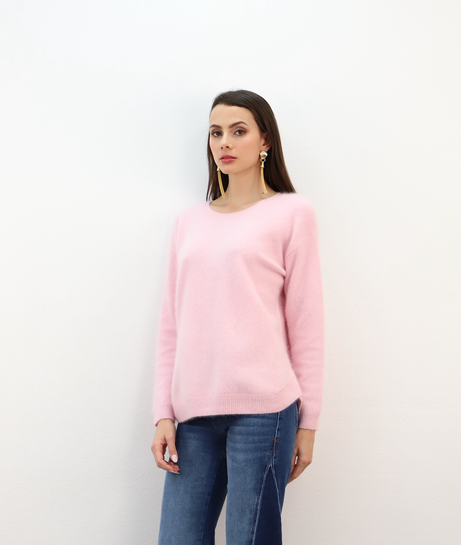 Esthème Cashmere | WES2482HR-1  Cashmere Jumper with Colourful Back Buttons