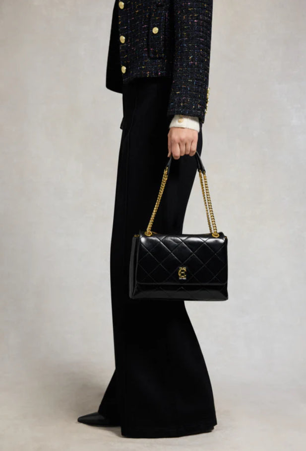 Holland Cooper \  Milan Midi Shoulder Bag Black