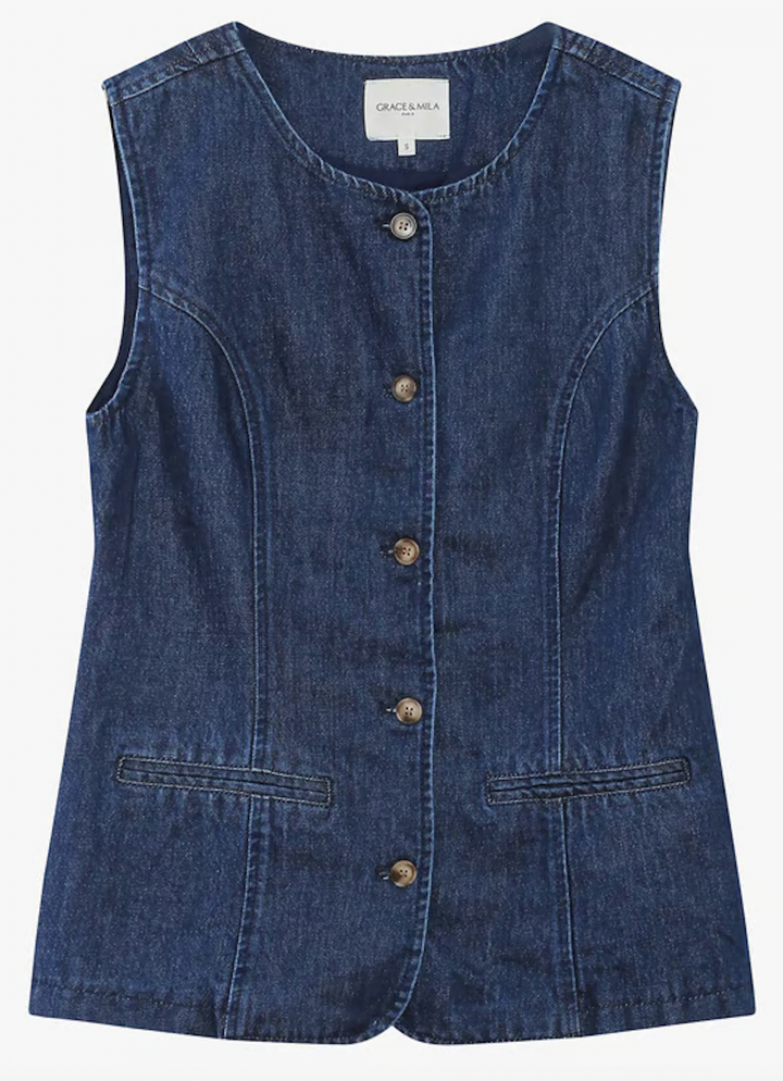 Grace &amp; Mila > Vallon Waistcoat Med Blue