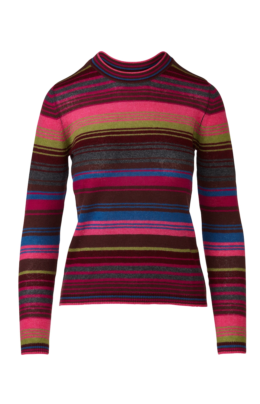 &amp;Isla | Micro Stripe Knit Cerise