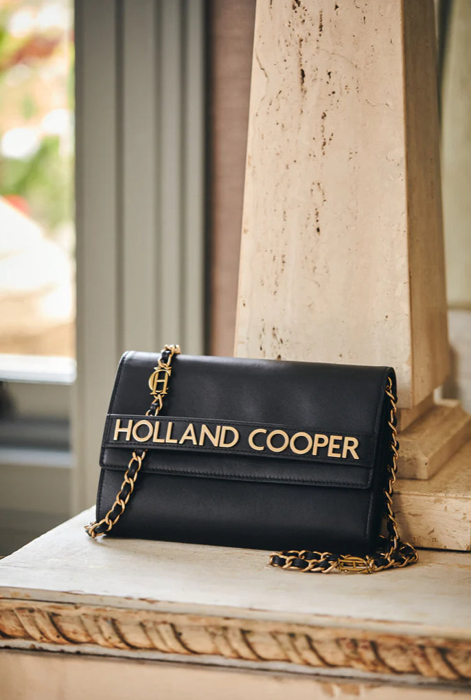 Holland Cooper \  Abbot Clutch Bag Black Croc