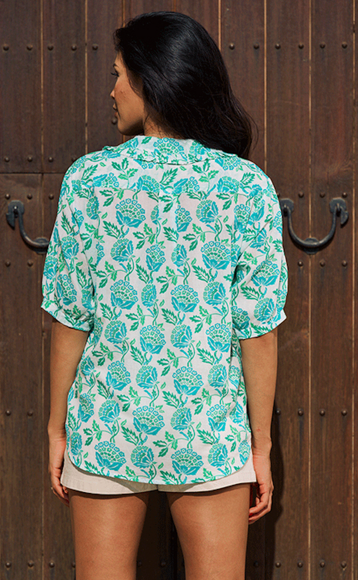 Luella > Marseille Blouse Green/Turquoise