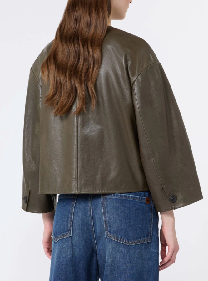Weekend Max Mara | Caliga Leather Jacket Kaki