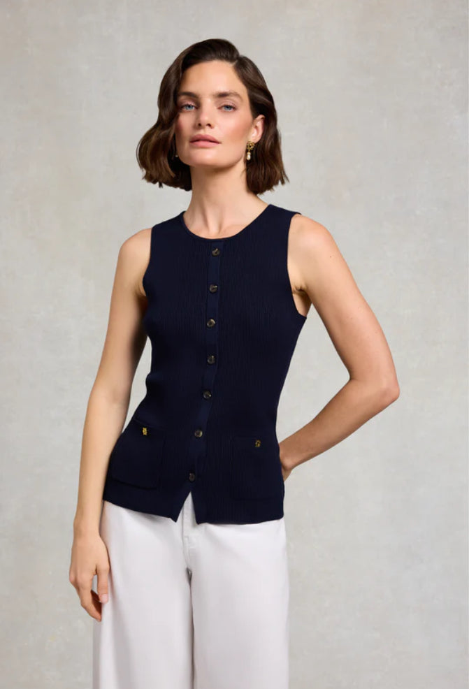 Holland Cooper >  Aubrey Knitted Tank Navy