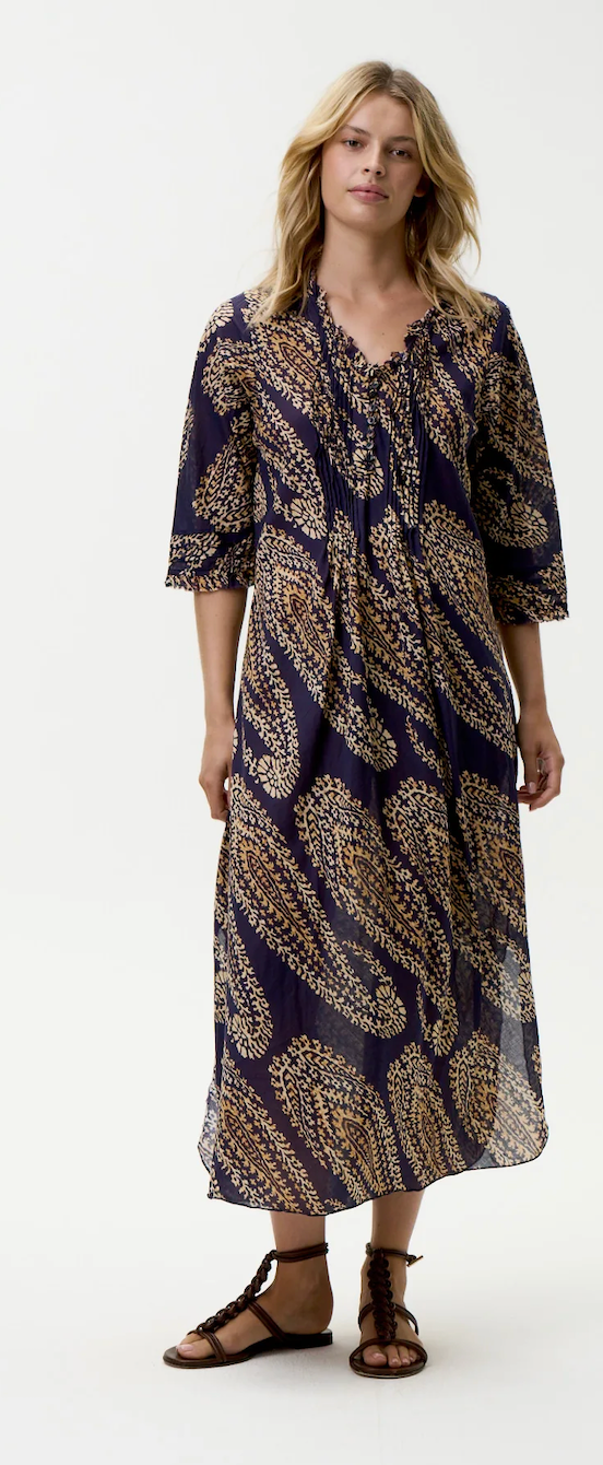 One Season > Long Poppy Navy Paisley