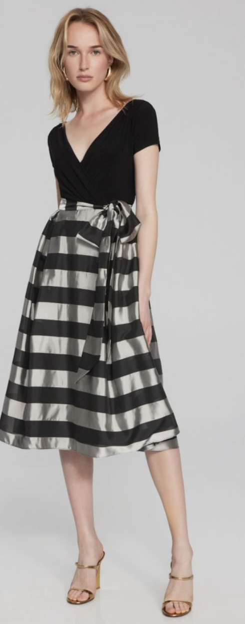 Joseph Ribkoff :  Dress 241748 Black/Silver