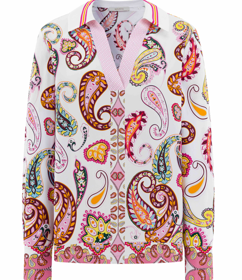 Herzens Angelegenheit | 6070 Silk Blouse Pink Multi